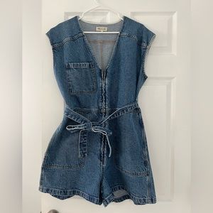 Madewell Zip Front Denim Romper